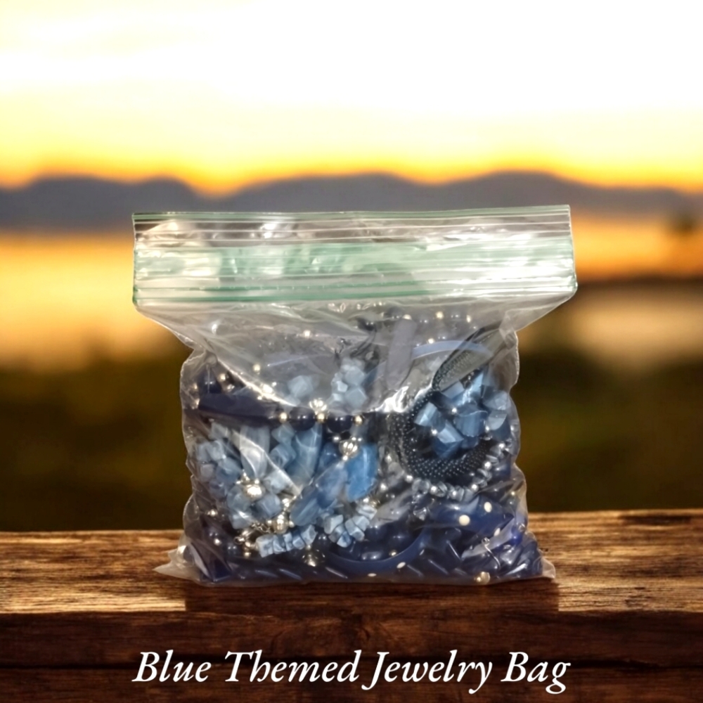 Blue Themed Jewelry Bag